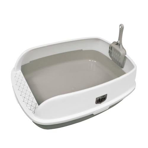 Halboffene graue Katzentoilette: Tragbares Töpfchen für Kleintiere, Hasen und Kätzchen Halboffene graue Katzentoilette: Tragbares Töpfchen für Kleintiere, Hasen und Kätzchen von ALEjon