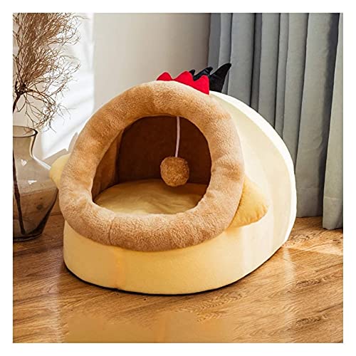 Höhlenhaus für Welpen und Katzen – Niedlicher, Flauschiger Ruhebereich für Haustiere mit gemütlicher Bettwäsche und Kissen von ALEjon