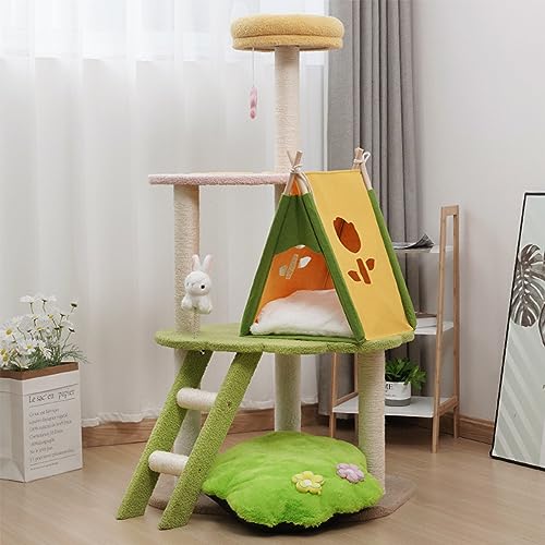 Kingdom of Kittens: Deluxe 128 cm großer Kratzbaum mit gemütlichen Wohnungen, Kratzbäumen, Sitzstange und Leiter – stilvolle Katzenbettmöbel für Wohnungskatzen Kingdom of Kittens: Deluxe 128 cm großer Kratzbaum mit gemütlichen Wohnungen, Kratzbäumen, Sitzstange und Leiter – stilvolle Katzenbettmöbel für Wohnungskatzen von ALEjon