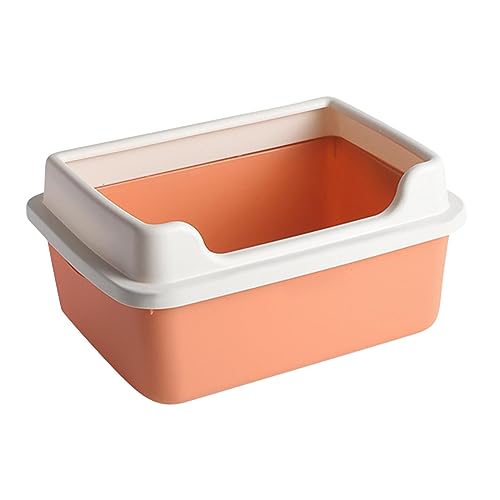 Leicht zu reinigende orangefarbene Katzentoilette mit hohen Seiten und offener Oberseite – langlebige Katzentoilette für kleine Haustiere Leicht zu reinigende orangefarbene Katzentoilette mit hohen Seiten und offener Oberseite – langlebige Katzentoilette für kleine Haustiere von ALEjon