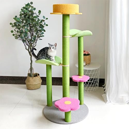 Luxus-Katzenparadies: EIN majestätischer Katzenbaum für den Innenbereich mit natürlichen Sisalmöbeln, großer Sitzstange und Kratzbrett – perfekt für verspielte Erwachsene Katzen und Kätzchen von ALEjon