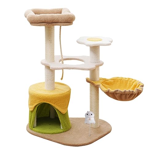 Luxusparadies: Mehrstöckiger Plüsch-Kratzbaum mit Sisal-Kratzstämmen, gemütlichen Sitzstangen und verspieltem Spielzeug von ALEjon
