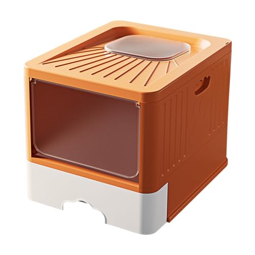 Orangefarbene Katzentoilette mit Kapuze: Langlebige und spritzwassergeschützte Haustiertoilette für mehrere Hauskatzen Orangefarbene Katzentoilette mit Kapuze: Langlebige und spritzwassergeschützte Haustiertoilette für mehrere Hauskatzen von ALEjon