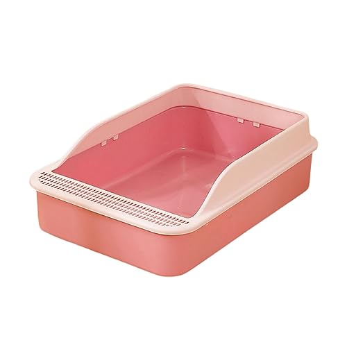 Pink M Erhöhte, Oben offene Toilette für Katzen und Kätzchen – Tragbarer Sandkasten für mittelgroße Katzen – Kaninchentoilette – Stilvolles Haustierzubehör von ALEjon