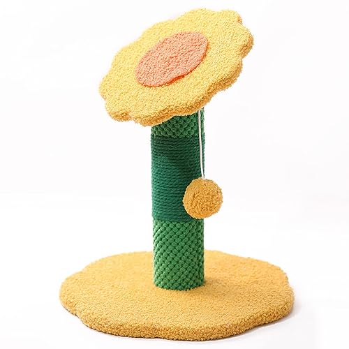 Plüschblumen-Kratzbaumturm: EIN stilvoller und lustiger Lebensraum für Kätzchen mit Kratzbäumen, Spielzeugball und Haustierhaus von ALEjon