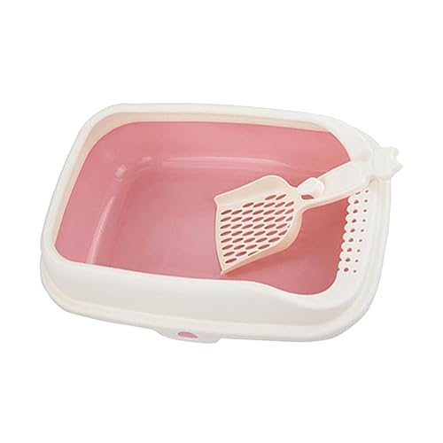 Rosa halbgeschlossene Katzentoilette: Leicht zu reinigende Töpfchen-Bettpfanne für kleine Haustiere Rosa halbgeschlossene Katzentoilette: Leicht zu reinigende Töpfchen-Bettpfanne für kleine Haustiere von ALEjon