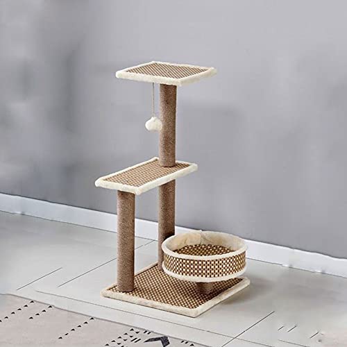 Sisal-Kratzstangen-Katzenbaum: Mehrstöckiges Katzenparadies mit Sprungplattform und hängendem Ball Sisal-Kratzstangen-Katzenbaum: Mehrstöckiges Katzenparadies mit Sprungplattform und hängendem Ball von ALEjon