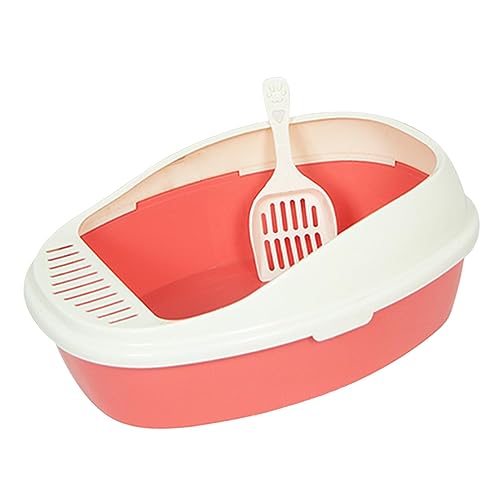 Tragbare, halbgeschlossene, hochseitige Haustier-Bettpfanne in Rosa – leicht zu reinigende Katzentoilette für alle Katzentoiletten Tragbare, halbgeschlossene, hochseitige Haustier-Bettpfanne in Rosa – leicht zu reinigende Katzentoilette für alle Katzentoiletten von ALEjon