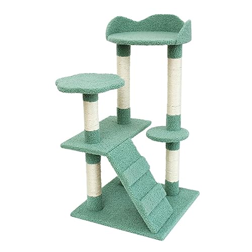 Ultimate Kitty Haven: Mehrstöckiger Kratzbaumturm mit Eigentumswohnungen, Leitern, Spielzeugball und Plüschsitzstangen – perfekt für Kätzchen und große Katzen von ALEjon