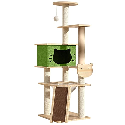 Ultimativer Spielparadies: Mehrstöckiger Indoor-Kratzbaum mit Kratzbäumen, Sitzstange und baumelndem Ball für Kätzchen und kleine Katzen von ALEjon