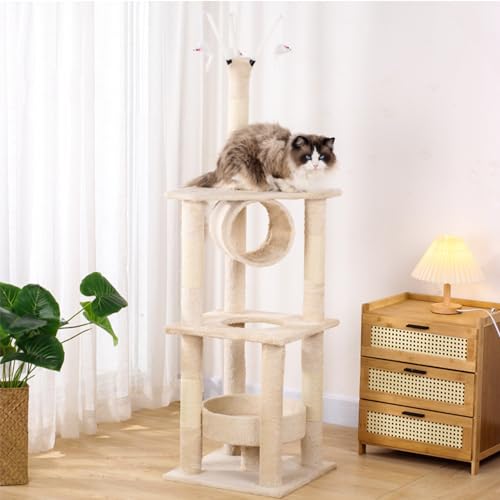 Ultimatives Katzenparadies: Mehrstöckiger Kratzbaum, 95–182 cm Höhe, mit Sisal-Kratzfläche, Sitzstange und Kätzchenspielzeug, ideal für Haus- und Erwachsene Katzen von ALEjon