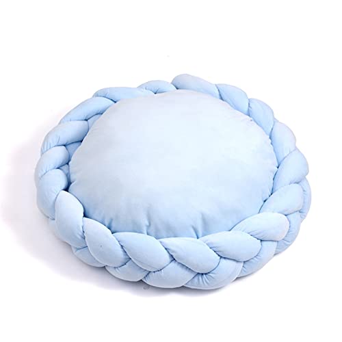 Weiches und farbenfrohes Haustierbett für kleine Hunde und Katzen – gemütliche Hundehütte mit abnehmbarem Kissen – Durchmesser 40 cm – Blau von ALEjon