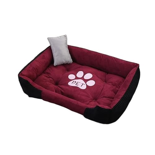 Winterschlafsack für große Hunde mit Kissen für Katzen und kleine Hunde – leuchtendes Rot von ALEjon