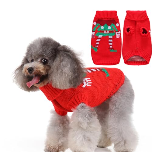 ALI2 Weihnachten Hund Pullover Hund Xmas Pullover, Gestrickte Hund Katze Winterkleidung für Kleine Mittlere Hunde, Hund Weihnachtskleidung für Kleine Mittlere Chihuahua Französische Bulldogge Dackel von ALI2