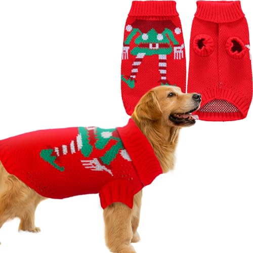 ALI2 Weihnachten Hund Pullover Hund Xmas Pullover, Gestrickte Hund Katze Winterkleidung für Kleine Mittlere Hunde, Hund Weihnachtskleidung für Kleine Mittlere Chihuahua Französische Bulldogge Dackel von ALI2