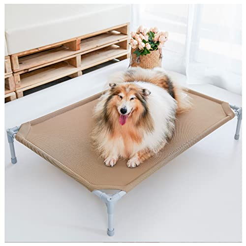 Erhöhtes Haustierbett, erhöhtes Hundebett, großes Hundesofa, erhöhtes Hundebett, Outdoor, erhöhtes Haustierbett, Kühlmatte, Hundebett, Hunde, Campingbett, waschbar, atmungsaktives Mesh & rutschfeste von ALKANI