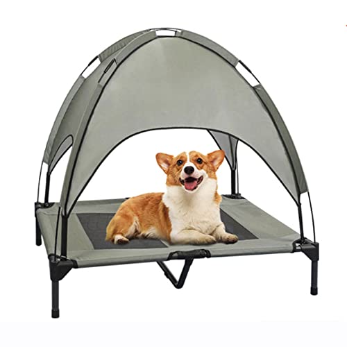 Erhöhtes Haustierbett, erhöhtes Hundebett, großes Hundesofa, erhöhtes Hundebett, Outdoor, erhöhtes Haustierbett, Kühlmatte, Hundebett, Hunde, Campingbett, waschbar, atmungsaktives Mesh & rutschfeste von ALKANI