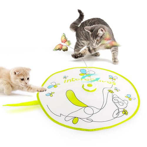 ALL FOR PAWS 2 in 1 Katzenspielzeug Hide-N-Seek Katzenstab-Spielzeug Automatisches Kätzchen Flatterspielzeug mit Schmetterlings-Spinner, Katze Bewegliches Federspielzeug für Indoor-Katzen ALL FOR PAWS 2 in 1 Katzenspielzeug Hide-N-Seek Katzenstab-Spielzeug Automatisches Kätzchen Flatterspielzeug mit Schmetterlings-Spinner, Katze Bewegliches Federspielzeug für Indoor-Katzen von ALL FOR PAWS