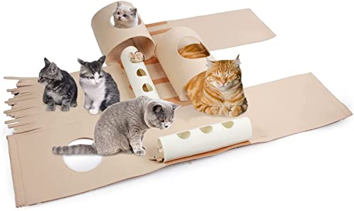 ALL FOR PAWS Knister-Katzentunnelschlauch, zusammenklappbar, Spielspaß für Kaninchen, Kätzchen und Hunde (140 cm Höhlenspaß) von ALL FOR PAWS
