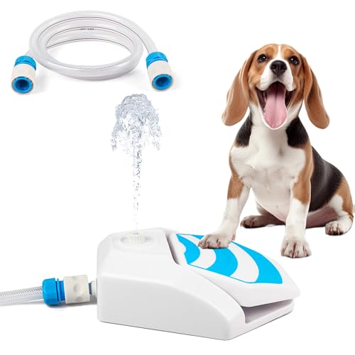 ALL FOR PAWS Outdoor Dog Garden Fountain Drinking Water Dispenser Hydration Paw Aktivated Sprinkler Cooling Toy With Connector and 145CM Schlauch, New Version von ALL FOR PAWS