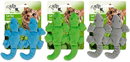 ALL FOR PAWS Green Rush Gecko Spielzeug, 2 Stück von ALL FOR PAWS