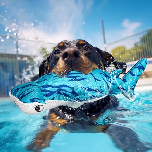 ALL FOR PAWS Hammerhead Shark Wasserabsorbierendes Hundespielzeug, interaktives Poolspielzeug für Sommer, Strand und See spielen von ALL FOR PAWS