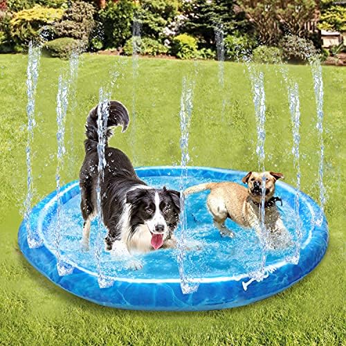 ALL FOR PAWS Hunde-Sprinkler-Pad, Wasserspritz-Spielmatte, für Sommer im Freien, Sommer, Garten, Sprinkle und Splash Spielmatte, Spielzeug für Kinder und Haustiere, 130 cm von ALL FOR PAWS