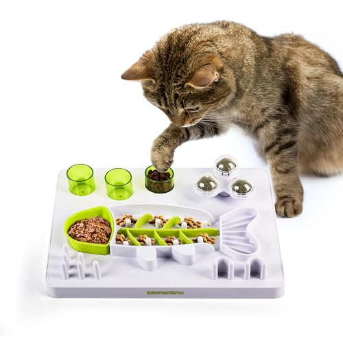 ALL FOR PAWS Interactives Katzen-Futterstation Puzzle, Interaktives Intelligenzspielzeug für Katzen, Interaktives Spielzeug für Katzen… (Fisch Katzen-Futterstation Puzzle) von ALL FOR PAWS