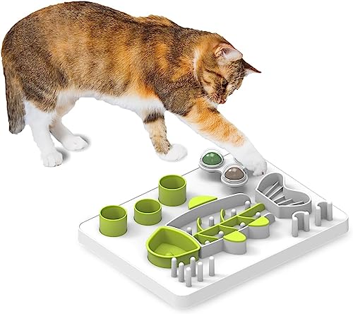 ALL FOR PAWS Interactives Katzen-Futterstation Puzzle, Interaktives Intelligenzspielzeug für Katzen, Interaktives Spielzeug für Katzen… (Fisch Katzen-Futterstation Puzzle) von ALL FOR PAWS