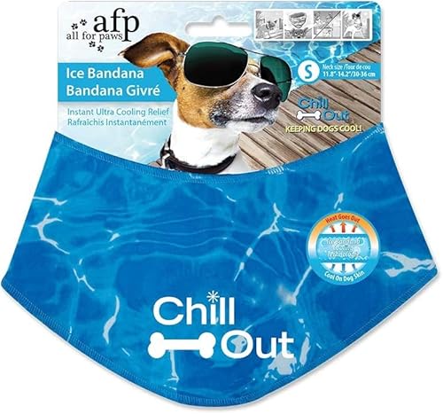ALL FOR PAWS Kühlende Nackenwickel für Hunde, Ice Dog Bandanas, Hundekühlung Hundebandana, Chill Out Blaues Hundehalsband Hundehalsband Katzenhalsband, Nackenkühler, Nackenkühlung(S) von ALL FOR PAWS