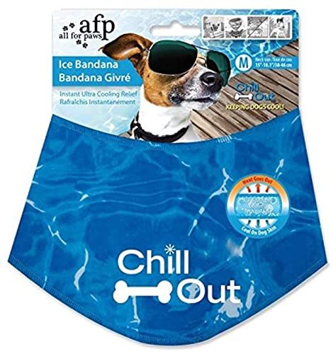 ALL FOR PAWS Kühlende Halsbandagen für Hunde, Eis-Hundehalstücher, kühlendes Hundehalstuch, Chill Out Blue Hundehalsband Katzenhalsband, Nackenkühler, Nackenkühlung von ALL FOR PAWS