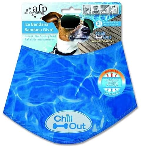 ALL FOR PAWS Kühlende Halsbandagen für Hunde, Eis-Hundehalstücher, kühlendes Hundehalstuch, Chill Out Blue Hundehalsband Katzenhalsband, Nackenkühler, Nackenkühlung von ALL FOR PAWS