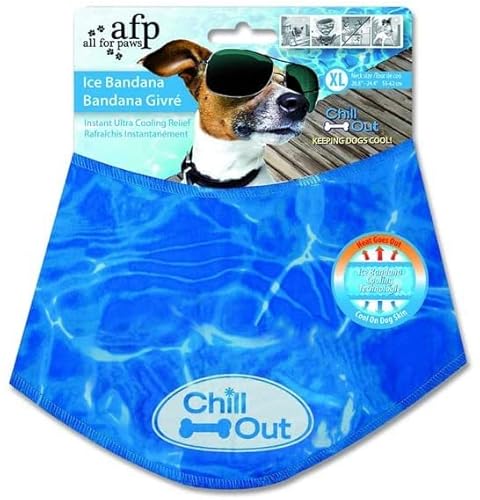 ALL FOR PAWS Kühlendes Halstuchband für Hunde, EIS-Hundehalstuch, kühlendes Hundehalstuch, blaues Hundehalsband, Katzenhalsband, Nackenkühler, Nackenkühlung von ALL FOR PAWS