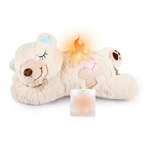 All for Paws Kuscheltier für Hunde mit Wärmekissen – Beruhigungsspielzeug für Welpen, Plüschbär gegen Trennungsangst, weiches Haustier-Spielzeug für Hunde & Welpen-Plüschbär von ALL FOR PAWS