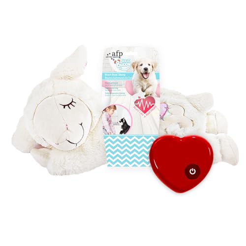 ALL FOR PAWS Kuscheltier für Hunde, Welpenspielzeug Hunde Herzschlag Plüschtier Welpe Verhaltenshilfe Plüschtier Haustier Plüschtier… (White Sheep(One Heartbeat)) von ALL FOR PAWS