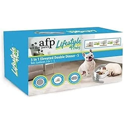 ALL FOR PAWS Lifestyle 3-in-1 Futternapf, erhöht, Doppel-Fressnapf, Medium, 8 kg von ALL FOR PAWS
