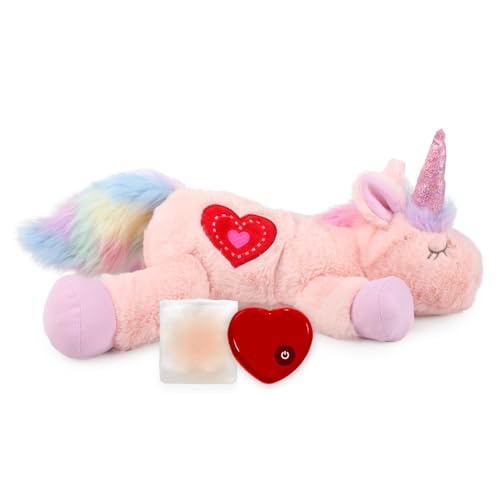 ALL FOR PAWS Puppy Behavioral Aid Heartbeat Comfort Unicorn Toy, Dog Crate Snuggle Anxiety Relief Sleep Aid Plush Toys with Warmer Bags (Heart Beat Warm Unicorn) von ALL FOR PAWS