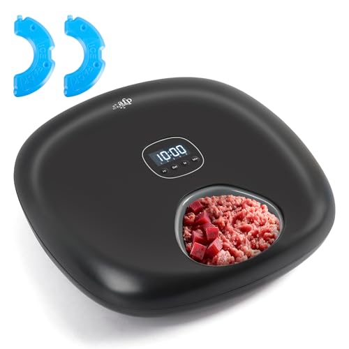 All FÜR Pfoten Automatische Katzenzufuhr für Nassfutter, 6-Mahlzeiten-Tierfutter-Spender mit 2-EIS-Packungen, Batterie-USB-Stromversorgung programmierbarer Timer für Nass- und Trockenfutter von ALL FOR PAWS