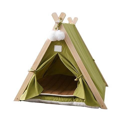 Hundebett Haustier-Zelttyp for Katze und Hund, universelles Innenzelt, Katzenhütte, abnehmbare und waschbare Hundehütte for den Heimgebrauch Hundebett für Große Mittelgroße Kleine Hunde (Color : Gree von ALLC