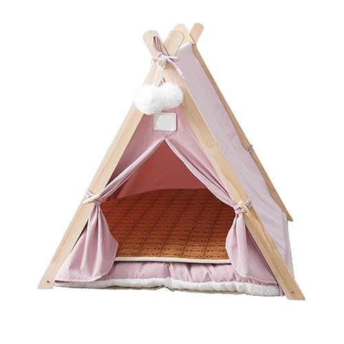 Hundebett Haustier-Zelttyp for Katze und Hund, universelles Innenzelt, Katzenhütte, abnehmbare und waschbare Hundehütte for den Heimgebrauch Hundebett für Große Mittelgroße Kleine Hunde (Color : Pink von ALLC