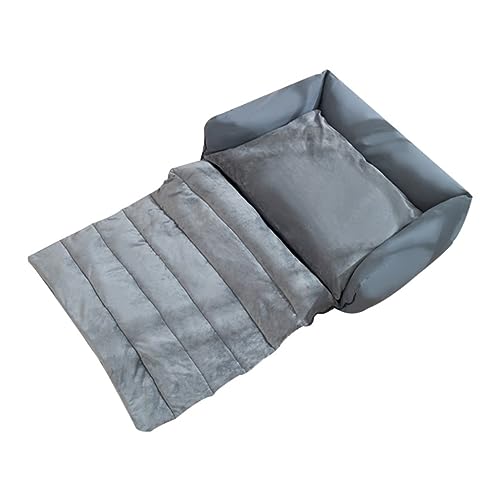 Hundebett Hundehütte Herbst Und Winter Warme Abnehmbare Haustierhütte Kreative Verdickte Große Hundebett Mit Dach Hundehütte Hundebett für Große Mittelgroße Kleine Hunde (Color : Gray, Size : Small von ALLC