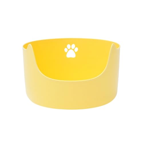 Katzentoilette Große Katzentoilette, spritzwassergeschützt, offene Katzentoilette, leicht zu reinigen, Keine Installation erforderlich Glatte Oberfläche Leicht zu Reinigen (Color : Yellow, Size : B von ALLC