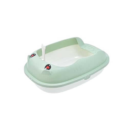 Katzentoilette Katzentoilette mit Streuschaufel, spritzwassergeschützte Katzentoilette, abnehmbar, leicht zu reinigen Glatte Oberfläche Leicht zu Reinigen (Color : Green, von ALLC