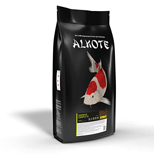 ALLCO Premium Premium, 1-Jahreszeitenfutter für Kois und Zierfische, Sommermonate, Schwimmende Pellets, 6 mm, Hauptfutter Grower Complete, 9 kg von ALLCO Premium