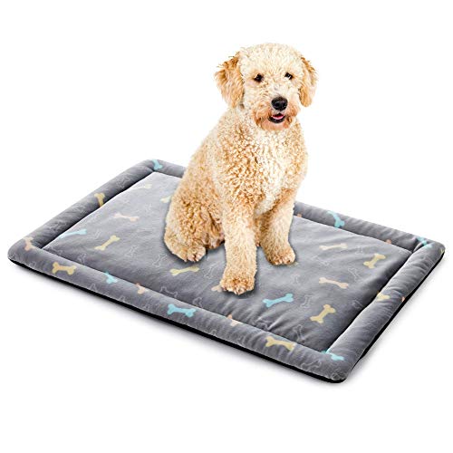 ALLISANDRO Hundedecke Warme und Weiche Decke für Haustier Hundedecke Katzendecke Fleece-Decke/Tier Schlafdeck (120x70cm, Grau Bone Matte) von ALLISANDRO