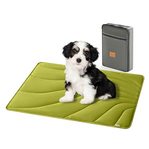 ALLISANDRO Hundedecke Premium Nylon Outdoor Hundebett Trail Pup Reisematte mit Packsack - Stilvolle Wasserabweisende kautaugliche Hundecampingmatte für ultimativen Komfort - Ideal zum Campen von ALLISANDRO