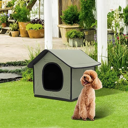 ALLOMN Katzenhaus für Draußen, Wasserdicht Faltbare Pet Tierheim Hundehaus Katzenhaus Haustierzwinger Tierheim Haustierhütte für Hunde und Katze – Perfekt für Gärten, 38x 35x 38cm/15 * 14 * 15 Zoll von ALLOMN