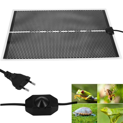 ALLOMN Reptilien Heizkissenmatte, Heizmatte Terrarium Reptilienheizmatte mit Temperaturregelung für Reptilien Schildkröten Schlangen Eidechse Gecko Einsiedlerkrebs Amphibien(Bienenwabe 20W-42x28cm) von ALLOMN