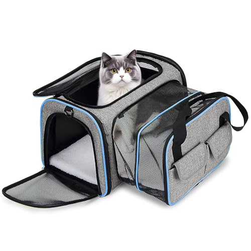 ALLSOPETS Erweiterbar Tragetasche für Katzen Hunde Faltbare Hund Katze Tragetaschen Tragbar Haustier Transportbox Haustiertasche für Reisen Wandern Camping (Grau, S) ALLSOPETS Erweiterbar Tragetasche für Katzen Hunde Faltbare Hund Katze Tragetaschen Tragbar Haustier Transportbox Haustiertasche für Reisen Wandern Camping (Grau, S) von ALLSOPETS
