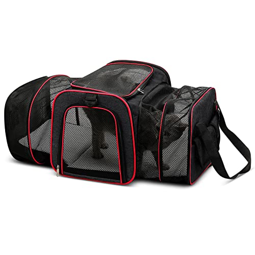 ALLSOPETS Erweiterbar Tragetasche für Katzen Hunde Faltbare Hund Katze Tragetaschen Tragbar Haustier Transportbox Haustiertasche für Reisen Wandern Camping (Schwarz, S) ALLSOPETS Erweiterbar Tragetasche für Katzen Hunde Faltbare Hund Katze Tragetaschen Tragbar Haustier Transportbox Haustiertasche für Reisen Wandern Camping (Schwarz, S) von ALLSOPETS